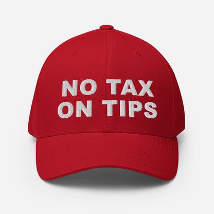 NO TAX ON TIPS - Closed Structured Twill Cap